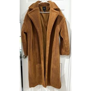 Forever 21 Premium Label Oversized Longline Teddy Sherpa Coat